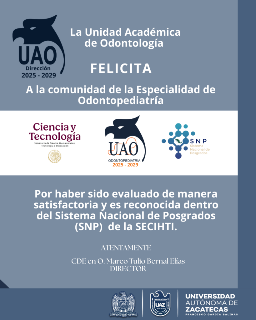 FELICITACION ESPECIALIDAD ODONTOPEDIATRIA